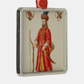 マルコ・ポーロは酒石の衣裳で服を着ました メタルオーナメント (右)