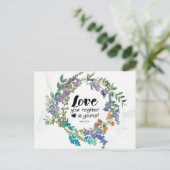 マルコ 12:31 愛する隣人を自分自身のように愛せよ 花 ポストカード (スタンド正面)