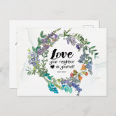 マルコ 12:31 愛する隣人を自分自身のように愛せよ 花 ポストカード (正面/裏面)