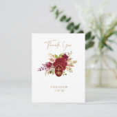 マルサエレガントラフローラ金ゴールド結婚十字架感謝していの サンキューカード (スタンド正面)