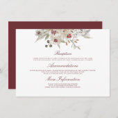 マルサラとアイボリー結婚ズインフォメーションゲスト エンクロージャーカード (正面/裏面)