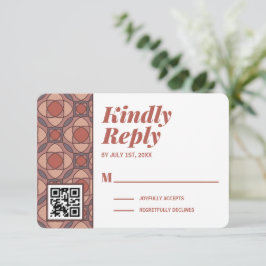 マルサラとシナモン アートデコ RSVP カード QR コード