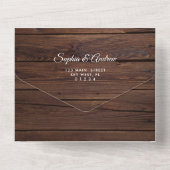 マルサラとネイビー素朴の花結婚が一つになった オールインワン招待状 (裏面)