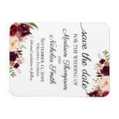 マルサラとピンクのフローラセーブザデートマグネット マグネット (横)