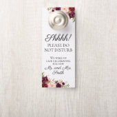 マルサラとピンクのフローラ結婚のドアのハンガー ドアノブサイン (ノブ)