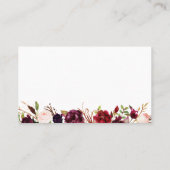 マルサラとピンクのフローラ結婚ズフラット座席表 プレイスカード (裏面)