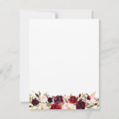 マルサラとピンクのフローラ結婚式の日付カードを保存 セーブザデート (裏面)