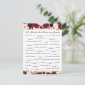 マルサラとピンクの花の結婚アドバイスカード アドバイスカード (スタンド正面)