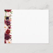 マルサラとピンクの花の結婚式アドバイスカード アドバイスカード (裏面)