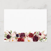 マルサラとピンクの花の結婚式アドバイスカード アドバイスカード (裏面)