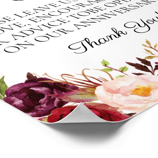 マルサラとピンク結婚フローラのタイムカプセル標識 ポスター (角)