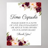 マルサラとピンク結婚フローラのタイムカプセル標識 ポスター (正面)