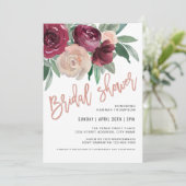 マルサラとピ淡い色のンクフローラブライダルシャワー 招待状 (スタンド正面)