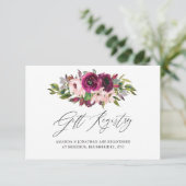マルサラとフラッシュ フローラル ウェディング ギフト レジストリー エンクロージャーカード (スタンド正面)