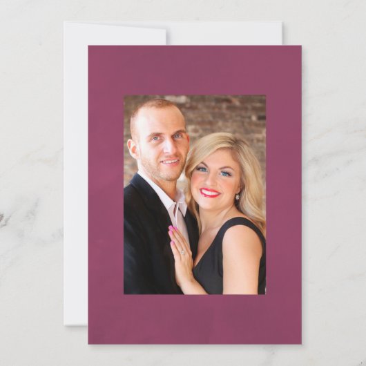 マルサラとブッシュ フローラル ウェディング フォト セーブザデート (裏面)