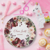 マルサラと赤面ピンクフローラブライダルシャワー ペーパープレート (パーティー)