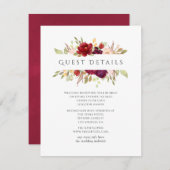 マルサラと赤面フローラ結婚ズゲスト詳細 エンクロージャーカード (正面/裏面)