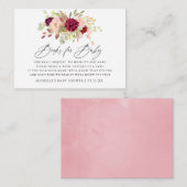 マルサラと赤面フローラ赤ちゃんシャワー予約リクエスト エンクロージャーカード (正面/裏面)