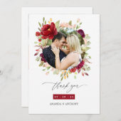マルサラと赤面結婚フローラの写真コラージュ サンキューカード (正面/裏面)