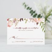 マルサラと金ゴールドボー庭園の結婚式返信カード 出欠カード (スタンド正面)