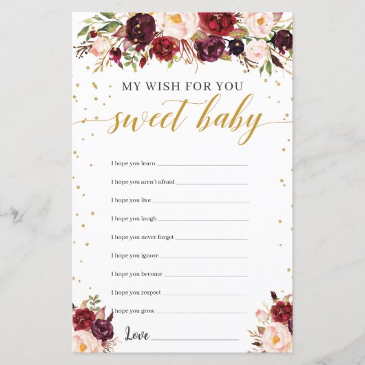 マルサラのブルゴーニュフローラ金ゴールドがこのベビーを願う (正面)