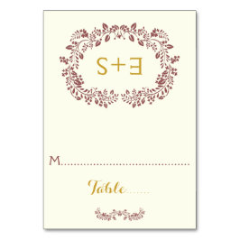 マルサラの葉とイニシャル結婚の座席表 テーブルナンバー