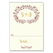 マルサラの葉とイニシャル結婚の座席表 テーブルナンバー (正面)