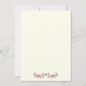 マルサラの葉リース結婚のカップルのシャワー 招待状 (裏面)