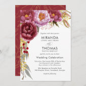 マルサラウォータカラーフローラ結婚式招待状 招待状 (正面/裏面)