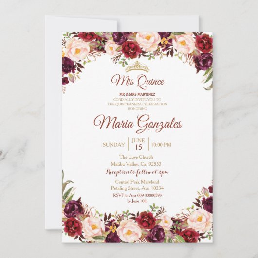 マルサラウォータースカラーキンセアニェラ招待状 招待状 (正面)