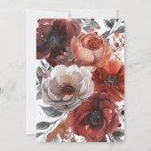 マルサラエレガントウォーターカラーフローラ結婚ズ 招待状 (裏面)