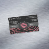 マルサラエレガントゼブラグリッターキス美容師 マグネット名刺 (インサイチュ)