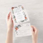 マルサラエレガントピーチ植物園 オールインワン招待状 (貼ってはがせる)