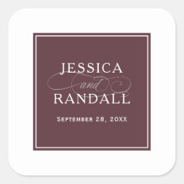 マルサラエレガントブルガンディレッド結婚式の引き出物 スクエアシール