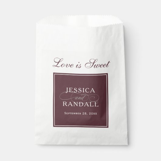 マルサラエレガントブルゴーニュ赤い愛は甘い フェイバーバッグ (正面)