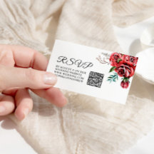マルサラエレガントレッドローズ素朴のQR RSVP