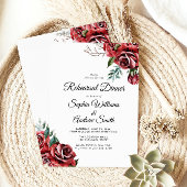 マルサラエレガントレッドローズ素朴ズディ結婚ナー 招待状