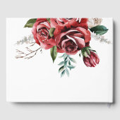 マルサラエレガントレッドローズ素朴結婚ズ ゲストブック (裏面)