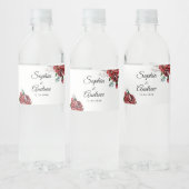 マルサラエレガントレッドローズ素朴結婚ズ ペットボトルラベル (ボトル)