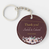 マルサラエレガント赤面アネモネ花結婚の キーホルダー (正面)