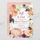 マルサラオレンジパンプキン秋インラブカップルシャワー 招待状 (正面/裏面)