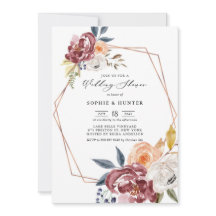 マルサラオータムフラワーズジオメトリックウェディングシャワー