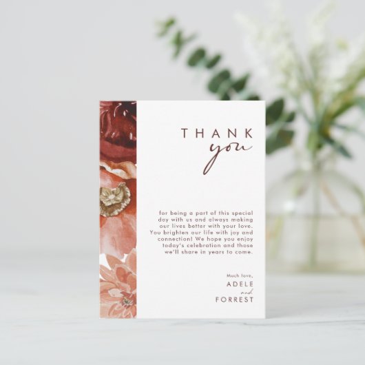 マルサラオータムフローラ |ありがとうございます披露宴カード ポストカード (スタンド正面)