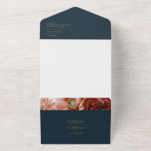 マルサラオータムフローラ |ネイビーシールと送信 オールインワン招待状 (外側)