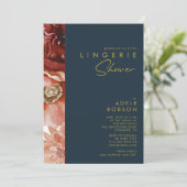 マルサラオータムフローラ |ネイビーランジェリーシャワー 招待状 (スタンド正面)