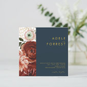 マルサラオータムフローラ |ネイビー結婚スクエア 招待状 (スタンド正面)