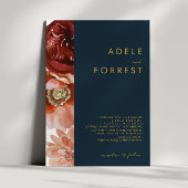 マルサラオータムフローラ |ネイビー結婚式招待状 招待状