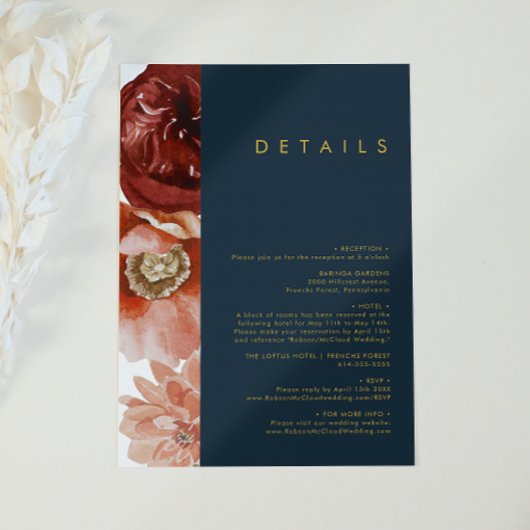 マルサラオータムフローラ |ネイビー詳細 エンクロージャーカード