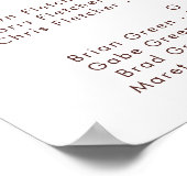 マルサラオータムフローラ |白いアルファベットの座席 ポスター (角)