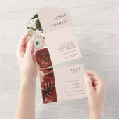 マルサラオータムフローラ |赤面シールと送信 オールインワン招待状 (貼ってはがせる)